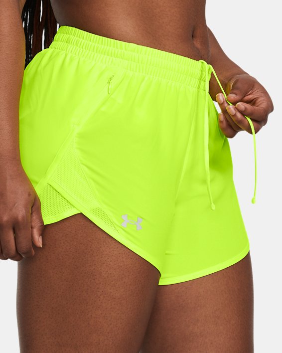 Women's UA Fly-By 3" Shorts, Green, pdpMainDesktop image number 3